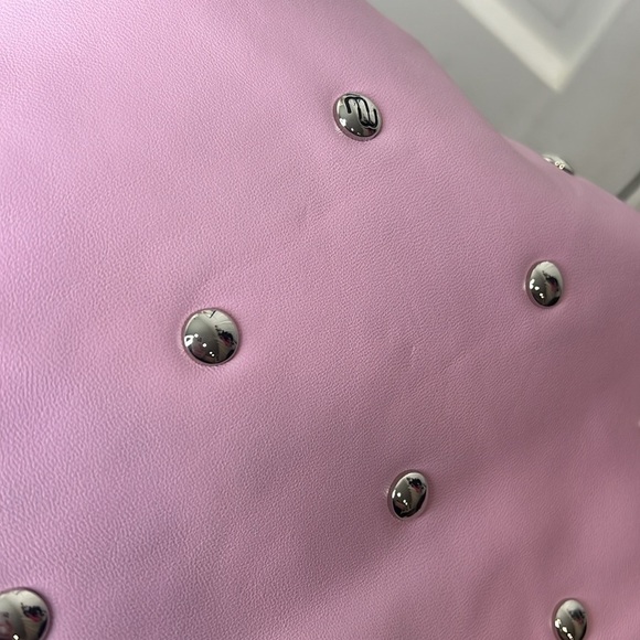 Maje Bow Knotted Studded Leather Bag in Lavender - Picture 10 of 11
